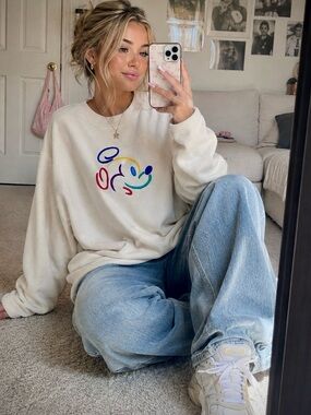 Vintage Y2K Mickey Mouse Fleece Pullover Sweater